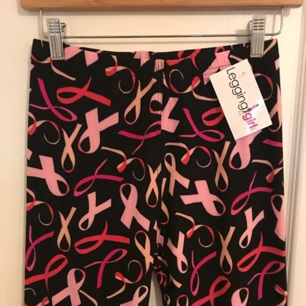 Pink Ribbons Leggings OS - Picture 3 of 3